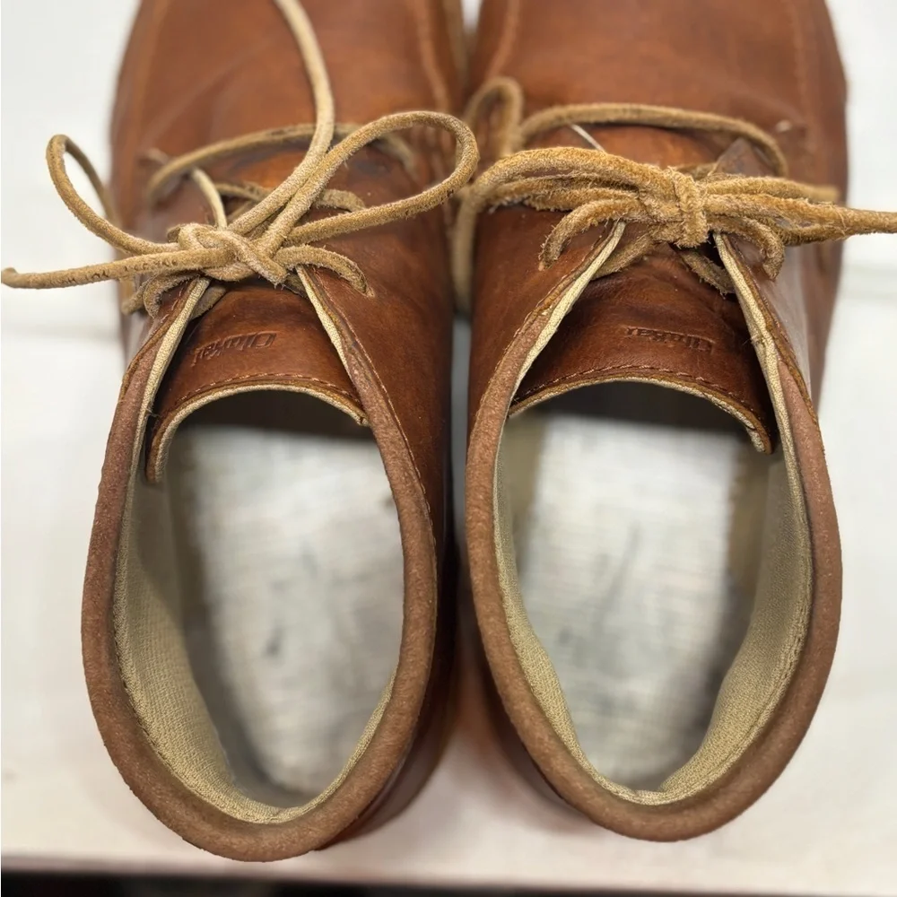 OluKai Brown Leather Chukka Boots Men’s 11 Lace Up Casual Comfort Shoes